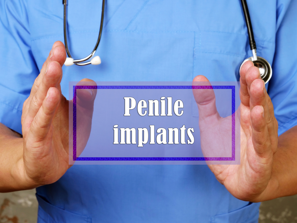 Healthcare concept about Penile implants with inscription on the piece of paper.