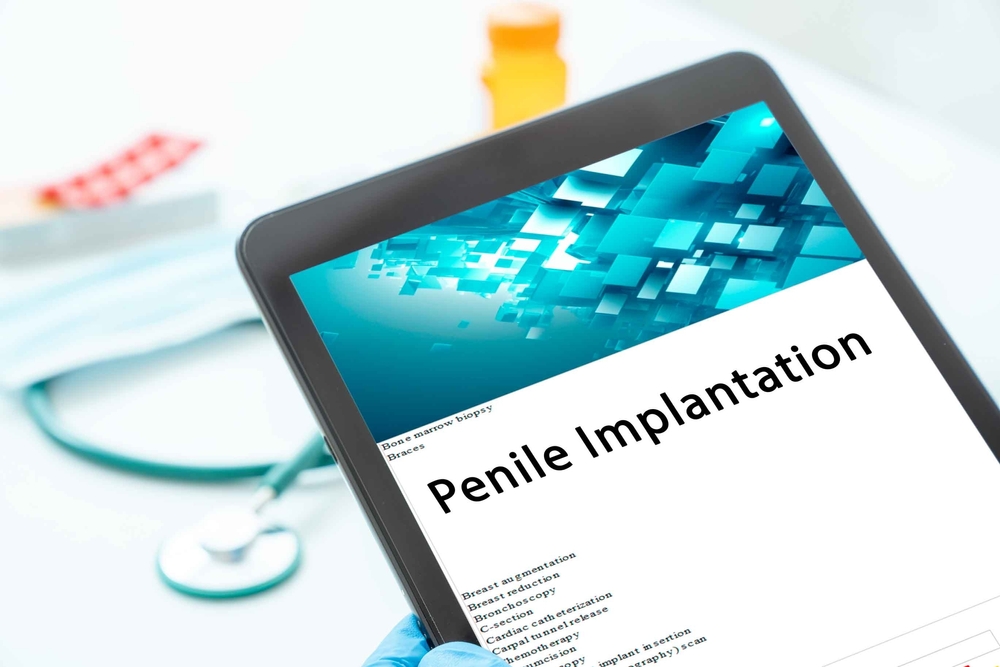 penile implantation written on an ipad.